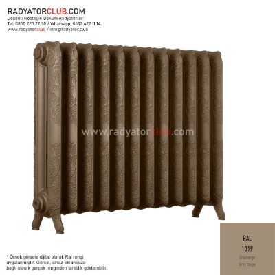 Decora 800-180 Ayaklı Desenli Döküm Radyatör, Ral 1019 |  30 Kolon